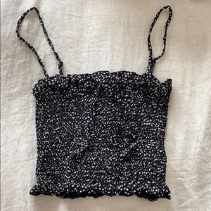 Reformation black and white floral crop top XS